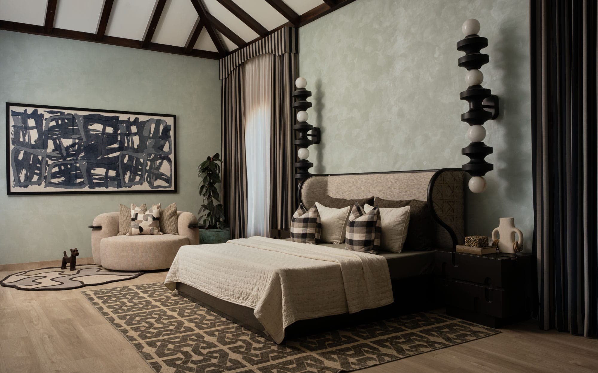 Material Warmth Anchors the Master Suite